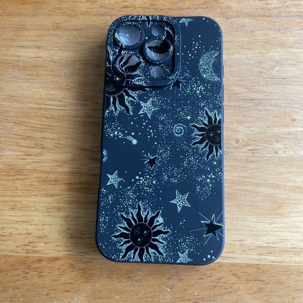 Black Galaxy Themed iPhone 16 Pro Phone Case